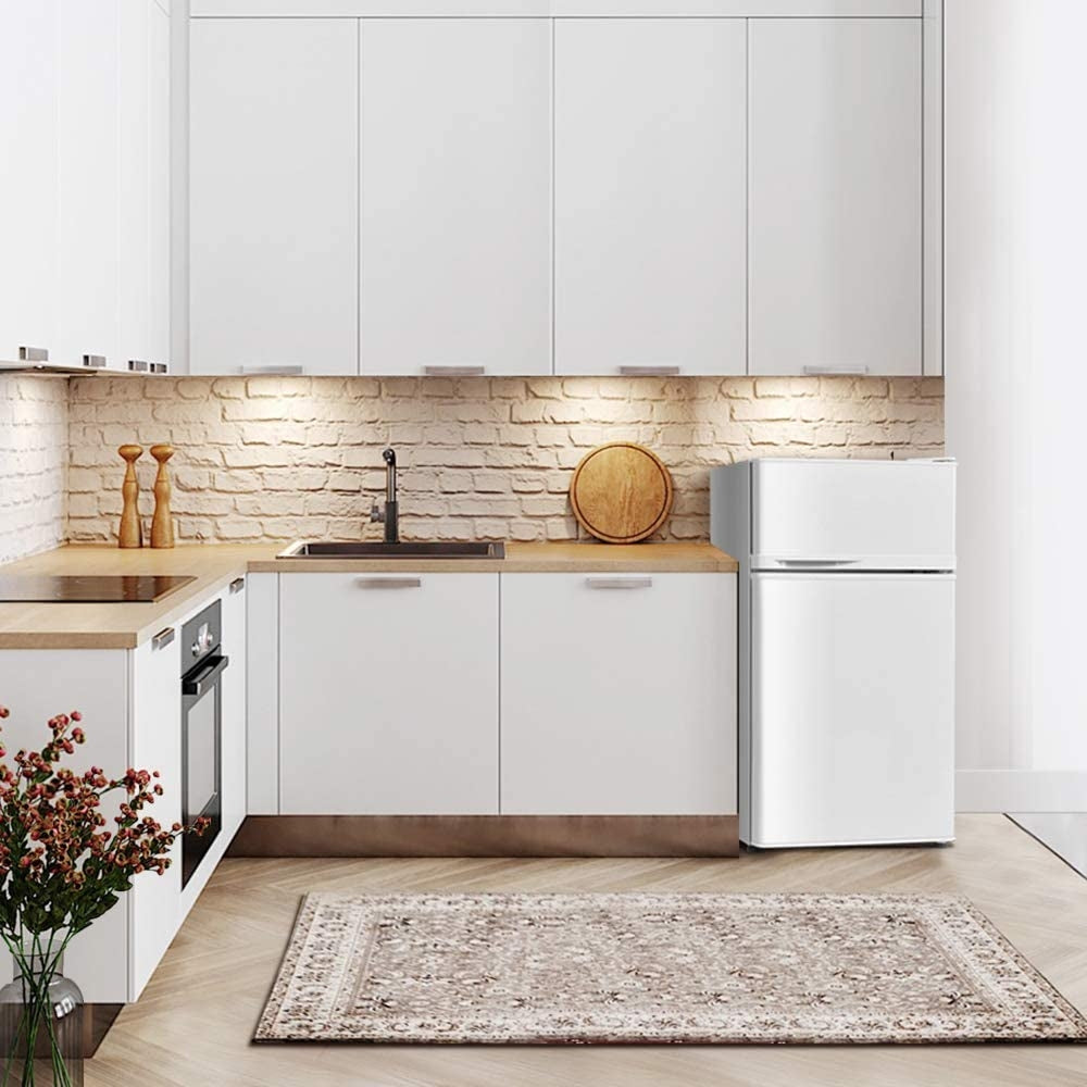 2 Doors Cold-rolled Sheet Compact Refrigerator-White-Refrigerators-DECOROLALA