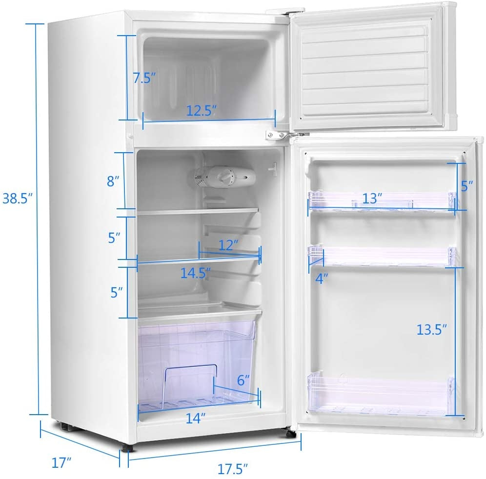 2 Doors Cold-rolled Sheet Compact Refrigerator-White-Refrigerators-DECOROLALA