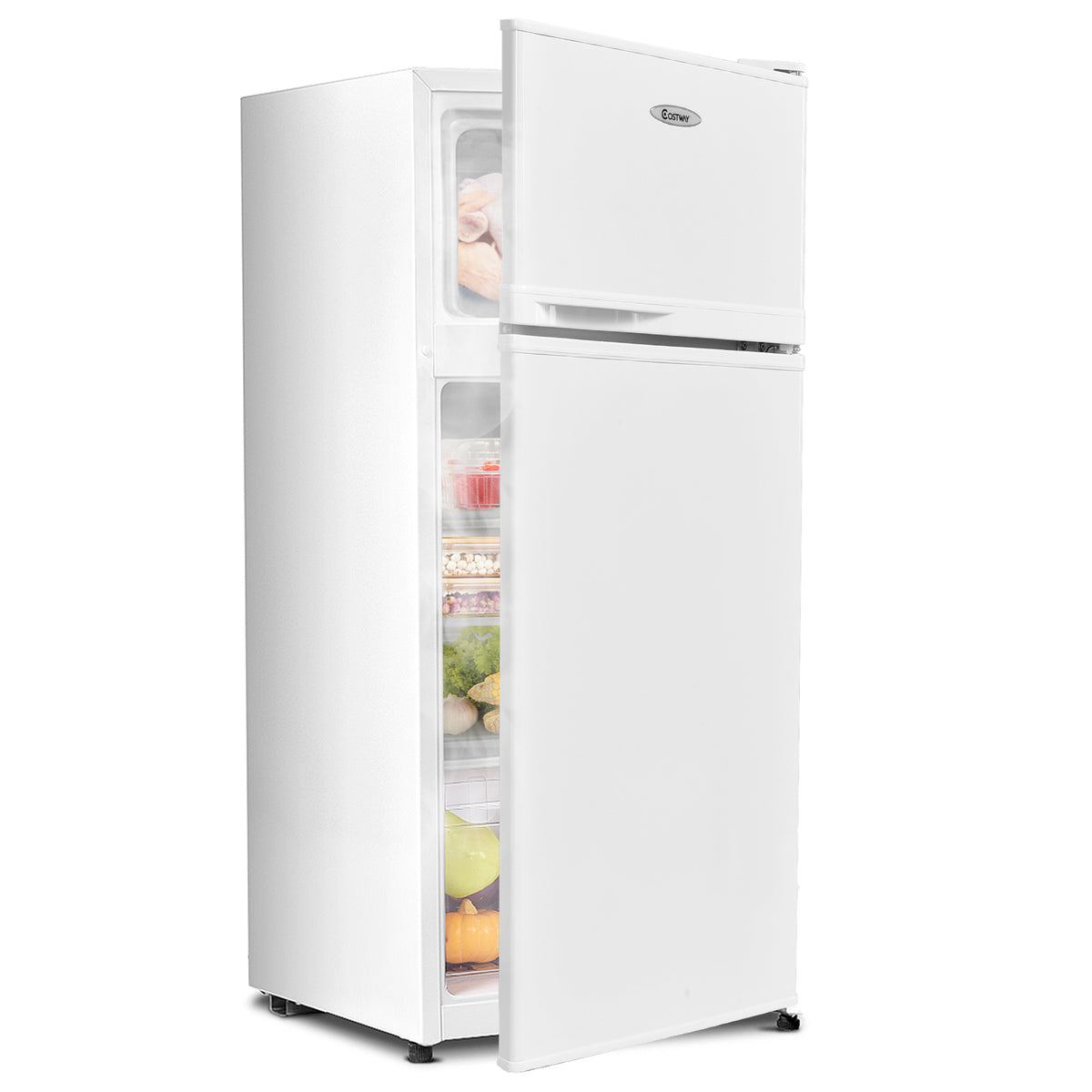 2 Doors Cold-rolled Sheet Compact Refrigerator-White-Refrigerators-DECOROLALA