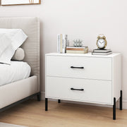 2-Drawer Dresser Modern Wooden Nightstand Set of 2-White-Nightstands-DECOROLALA