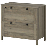 2 Drawer File Cabinet, Lockable Filing Cabinet with Adjustable Hanging Bar for Letter, A4 Size, Weathered Grey Oak-Office Products > Office Furniture > Office Cabinets & Cupboards-DECOROLALA