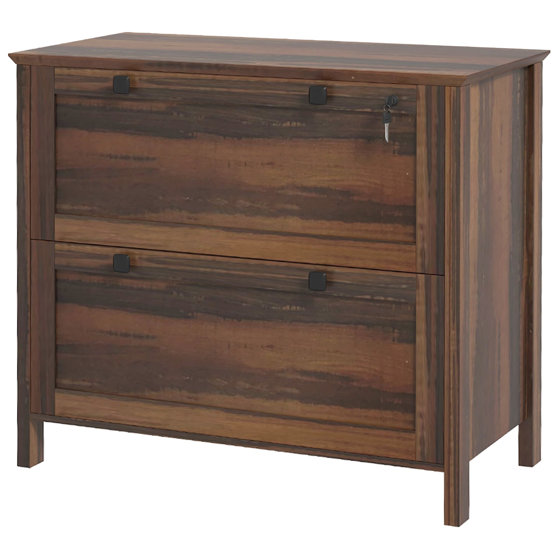 2 Drawer File Cabinet, Lockable Filing Cabinet with Adjustable Hanging Bar for Letter, A4 and Legal Size, Brown-Office Products > Office Furniture > Office Cabinets & Cupboards-DECOROLALA
