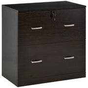 2 Drawer File Cabinet with Lock, Office Filing Cabinet, Hanging Bar for Letter Size, Home Office, Espresso-Office Products > Office Furniture > Office Cabinets & Cupboards-DECOROLALA