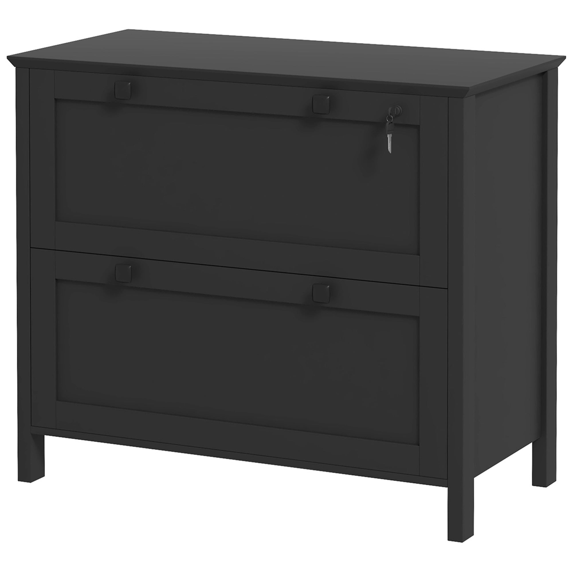 2-Drawer Lockable File Cabinet - Black 31" Wide-Office Products > Office Furniture > Office Cabinets & Cupboards-DECOROLALA
