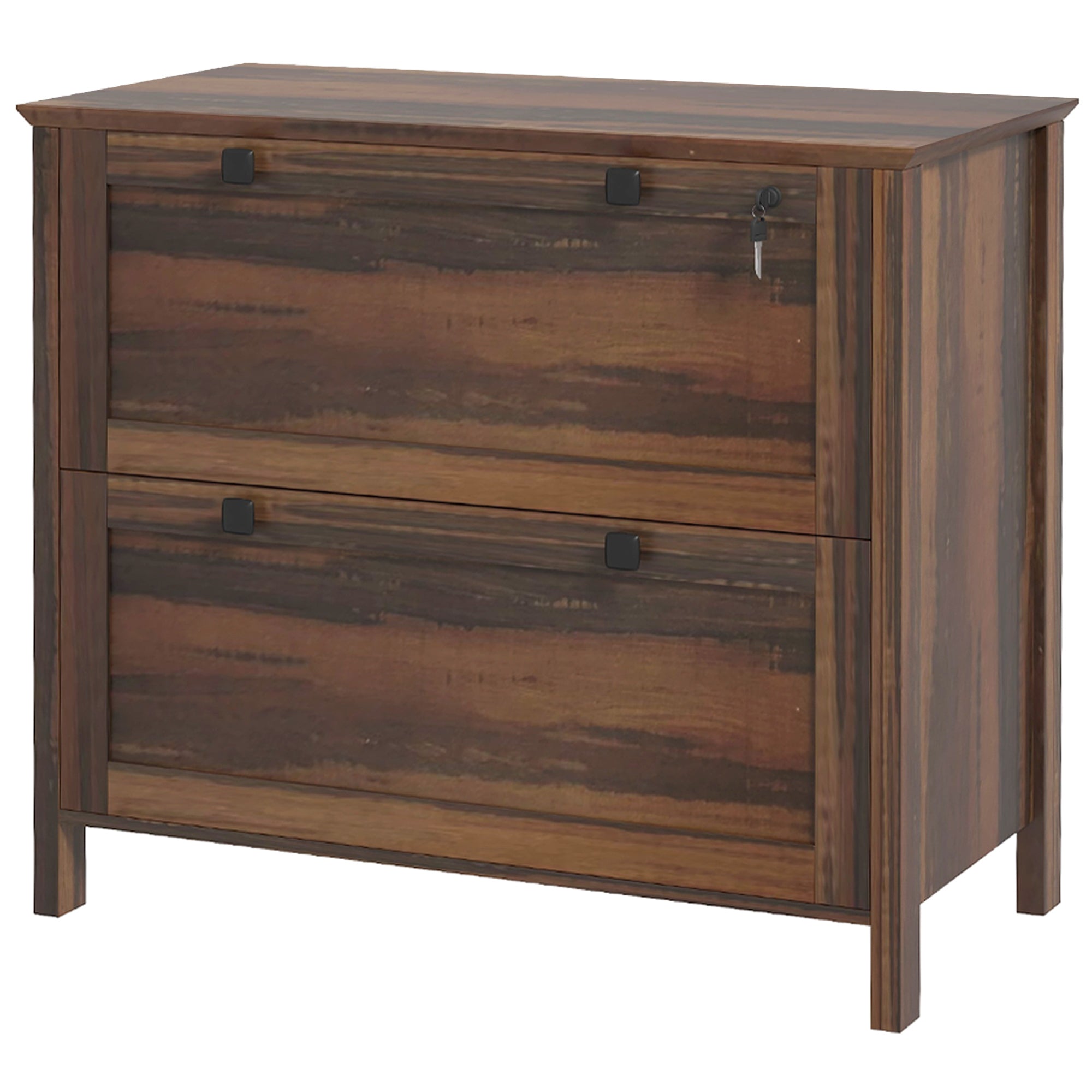 2-Drawer Lockable File Cabinet - Brown Particleboard-Office Products > Office Furniture > Office Cabinets & Cupboards-DECOROLALA