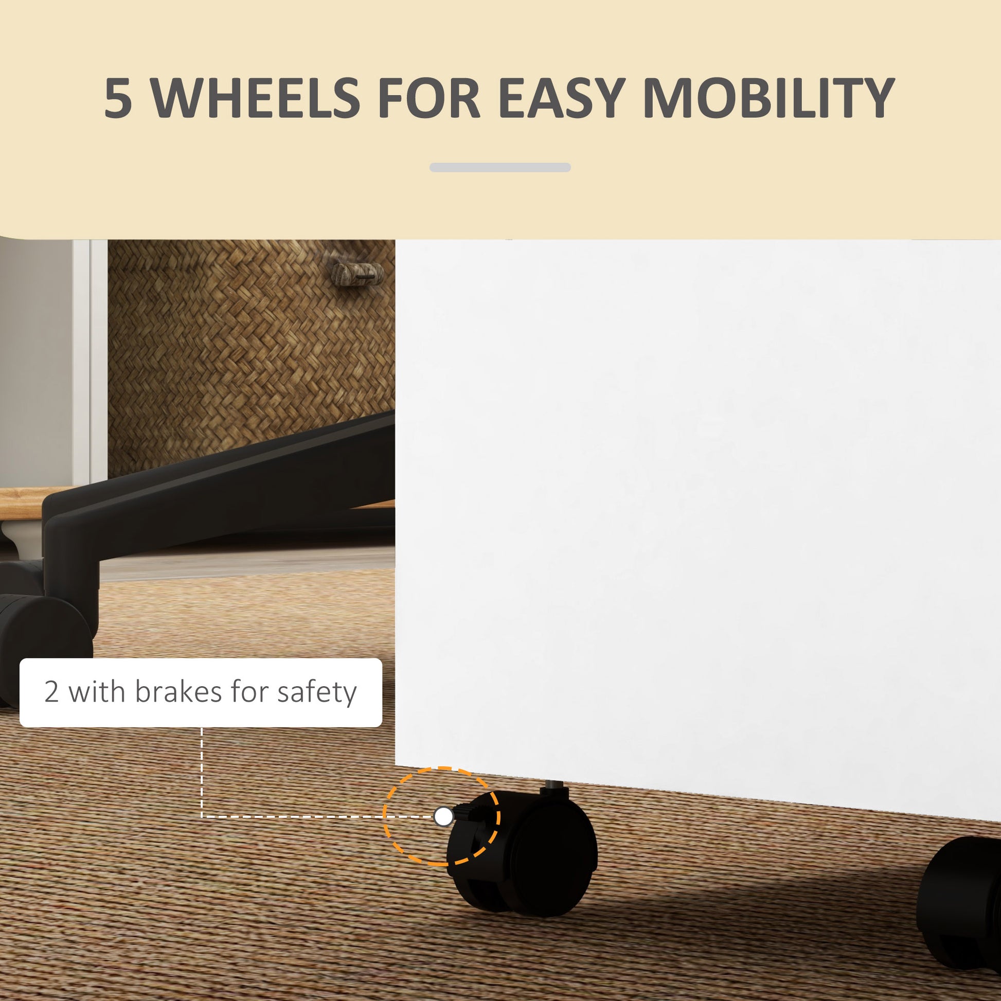 2-Drawer Mobile Filing Cabinet - White Wood Grain-Office Products > Office Furniture > Office Cabinets & Cupboards-DECOROLALA