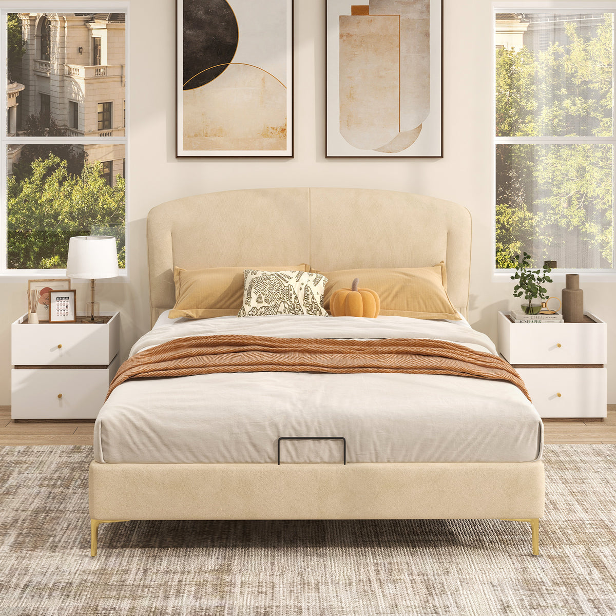 2-Drawer Modern Nightstand with Storage for Living Room Bedroom-Nightstands-DECOROLALA