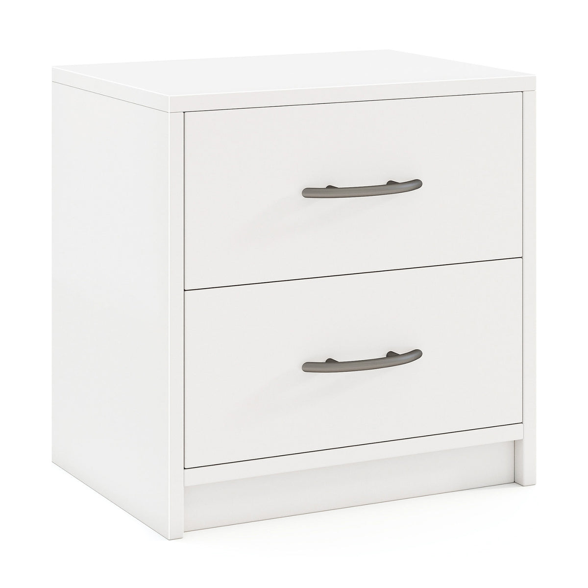 2 Drawer Nightstand with Storage for Living Room-White-Nightstands-DECOROLALA