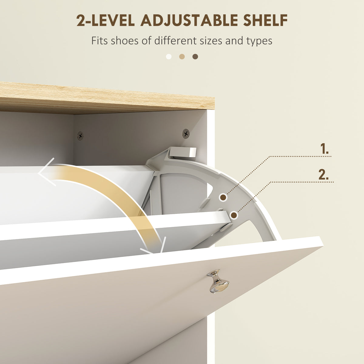 2-Drawer Shoe Storage Cabinet - White 16-Pair Slim Design-Home Furnishings > Storage & Organization > Shoe Storage Cabinets & Racks-DECOROLALA