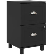 2-Drawer Small Filing Cabinet Lockable Home Office Storage Cabinet with Adjustable Hanging Bars for A4 Letter Black-Office Products > Office Furniture > Office Cabinets & Cupboards-DECOROLALA