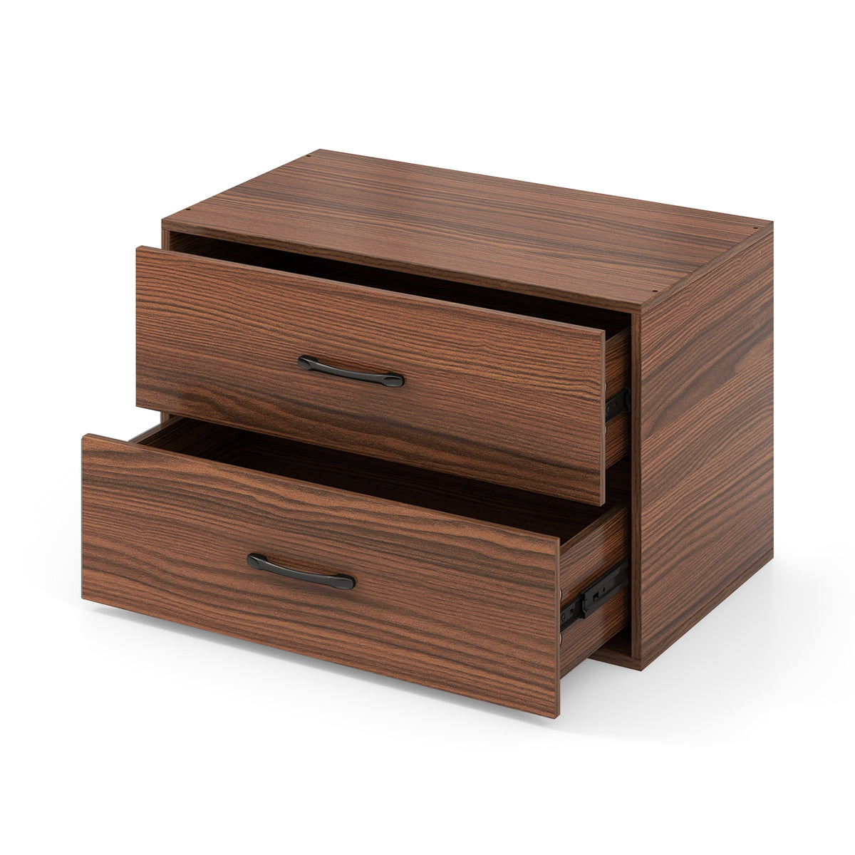 2-Drawer Stackable Storage Cabinet - Dark Brown-Dressers & Chests-DECOROLALA