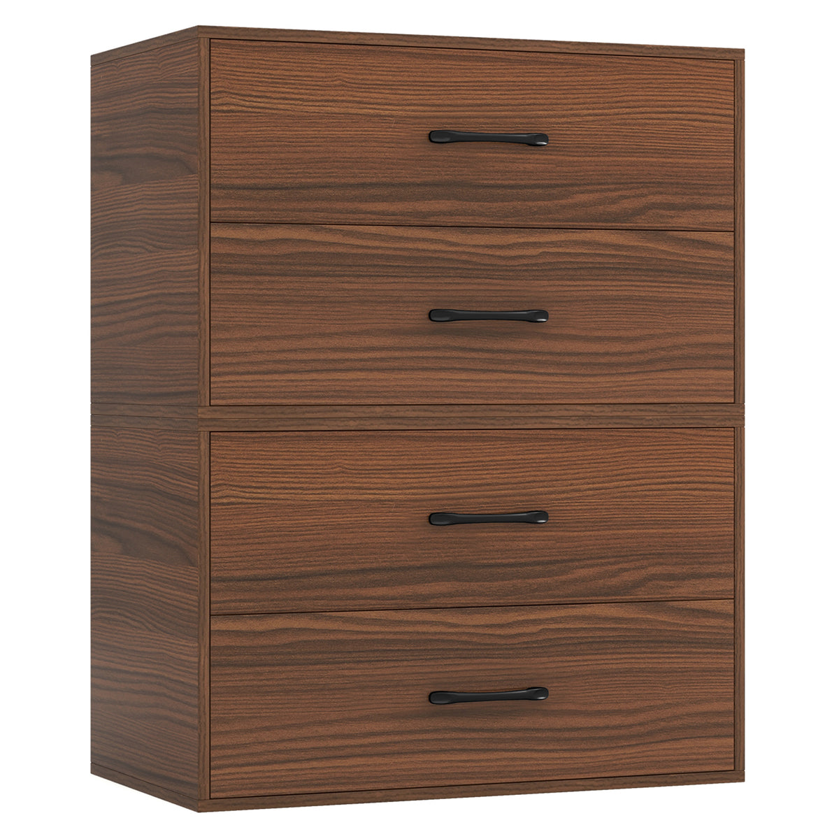 2-Drawer Stackable Storage Cabinet - Dark Brown-Dressers & Chests-DECOROLALA