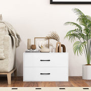 2-Drawer Stackable Storage Cabinet - White (min order qty 2)-Dressers & Chests-DECOROLALA