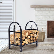 2 Feet Outdoor Heavy Duty Steel Firewood Storage Holder-Log Racks & Carriers-DECOROLALA
