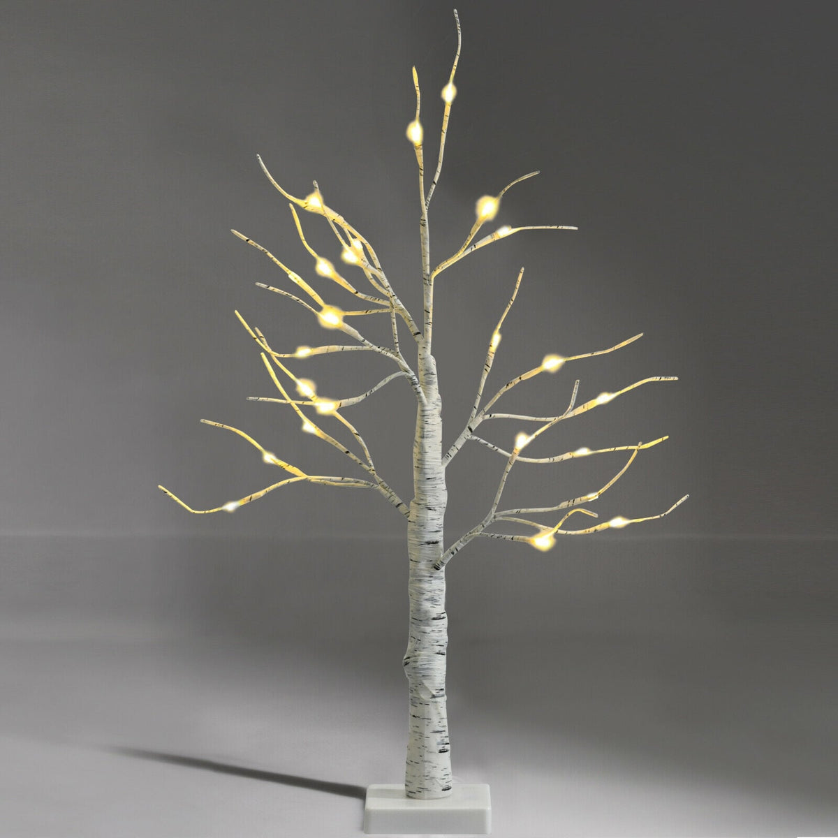 2 Feet Pre-lit White Twig Birch Tree Battery Powered for Christmas Holiday-Christmas Trees-DECOROLALA