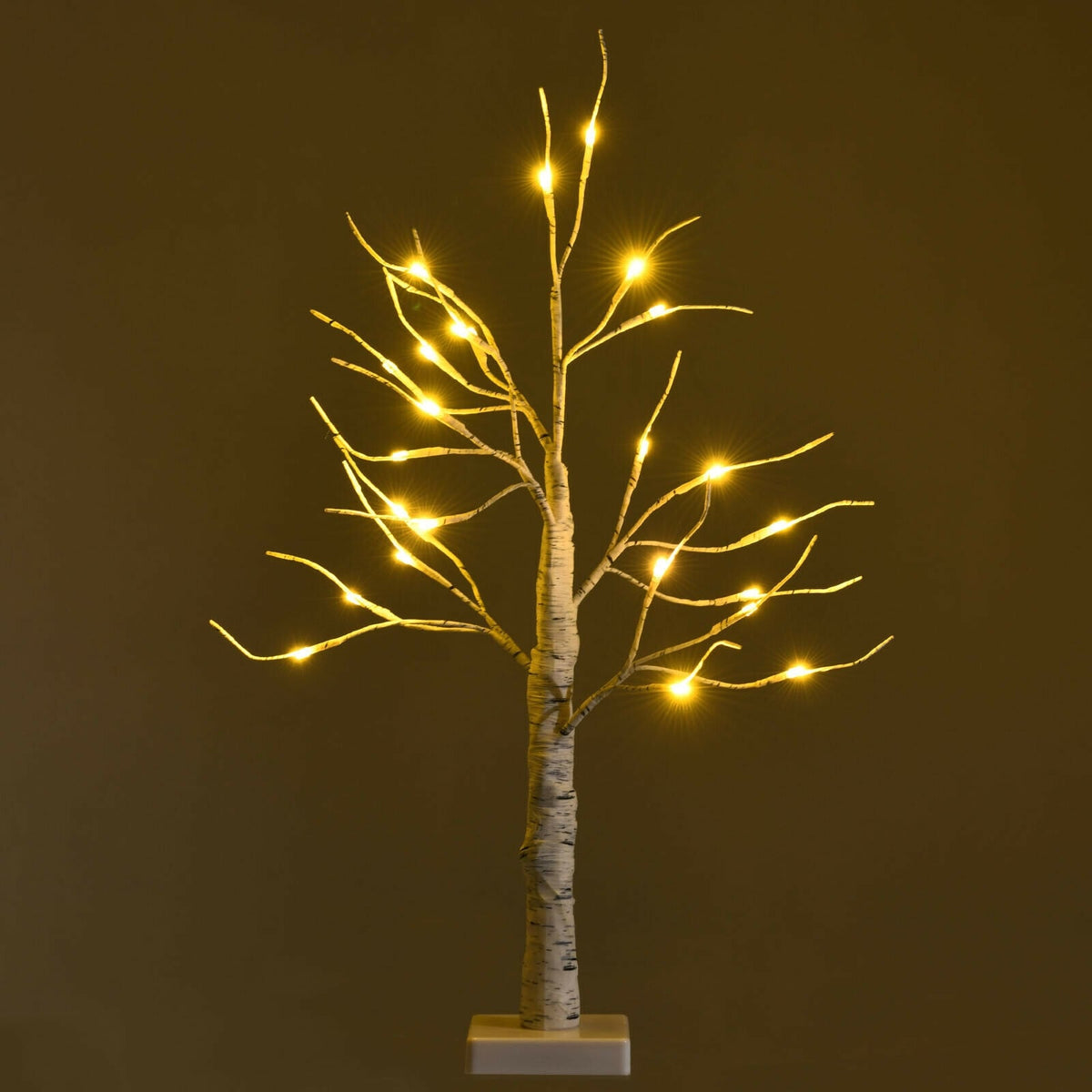 2 Feet Pre-lit White Twig Birch Tree Battery Powered for Christmas Holiday-Christmas Trees-DECOROLALA
