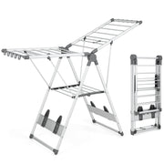 2-Layer Folding Clothes Drying Rack with 5-Level Adjustable Height-Laundry Drying Racks-DECOROLALA