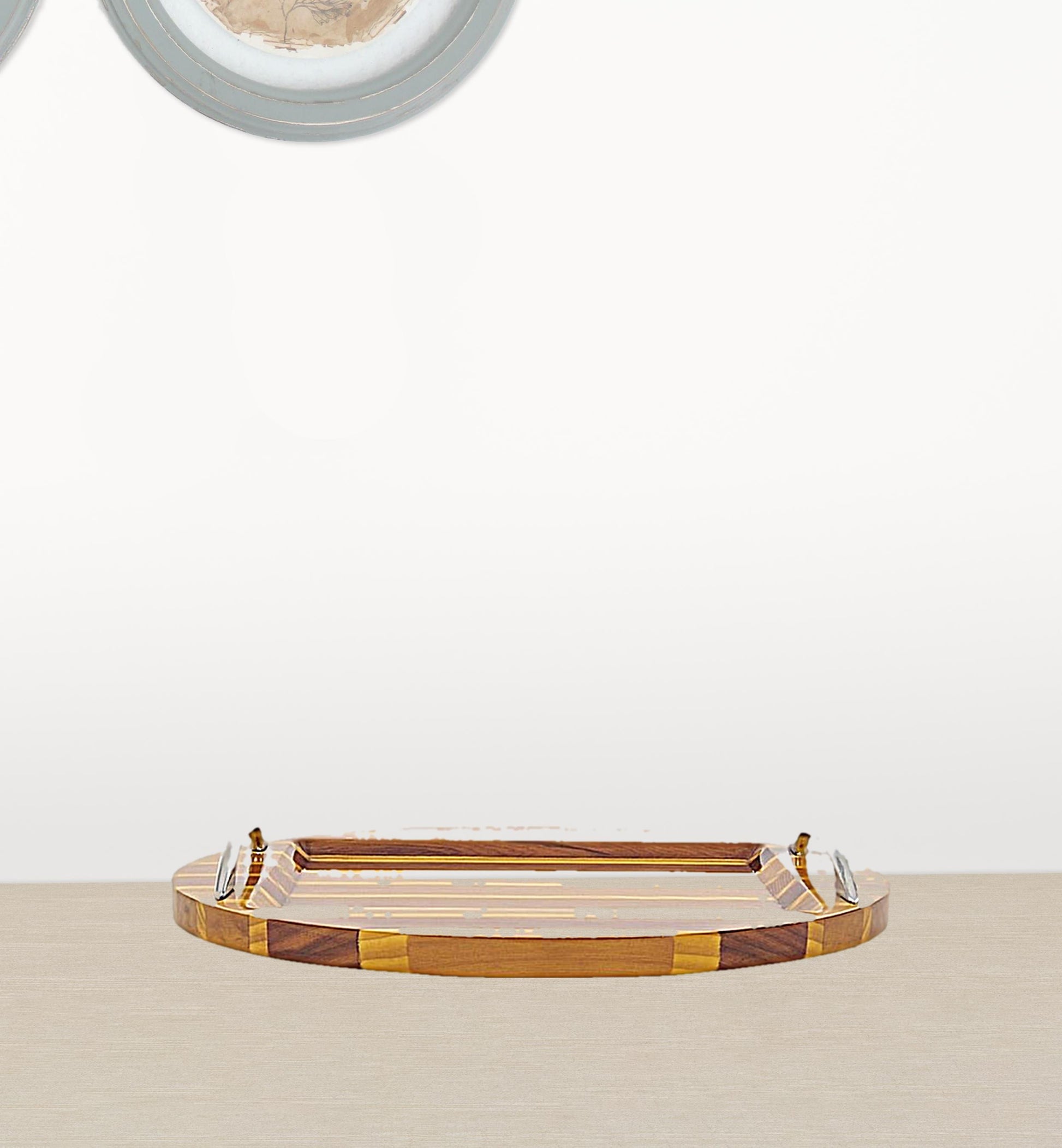 2" Natural Solid Wood Chris Craft Hand Painted Sculpture-Sculptures-DECOROLALA