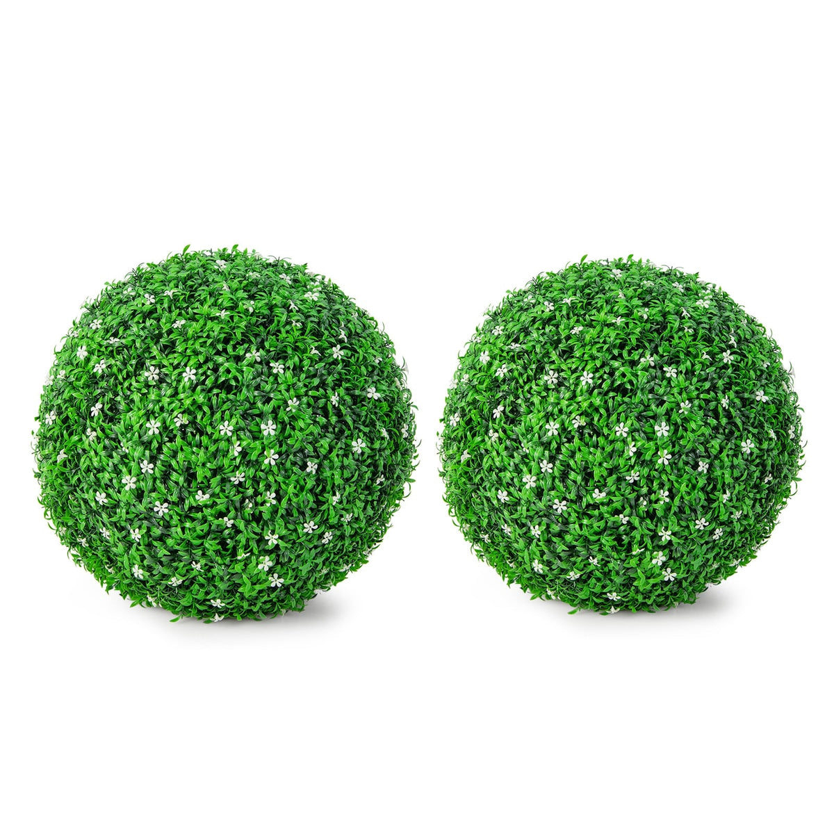 2 PCS Holly Artificial Topiary Balls 19.5 Inch Faux Boxwood Balls-Artificial Plants-DECOROLALA