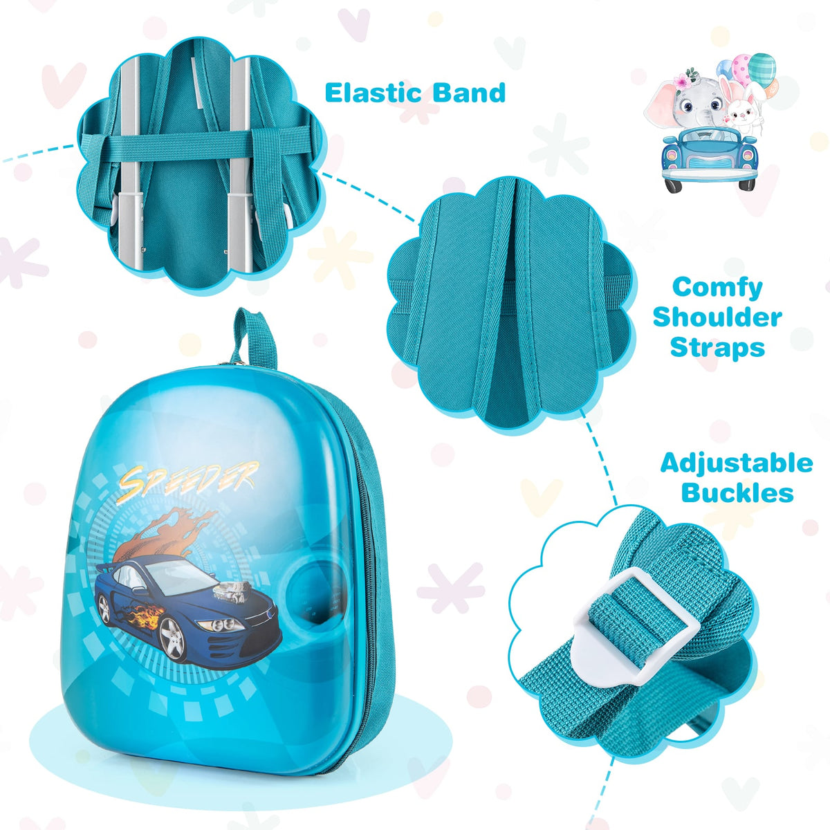 2 PCS Kid Luggage Set With Spinner Wheels for Children Boys Girls-Navy-Kids Suitcases-DECOROLALA