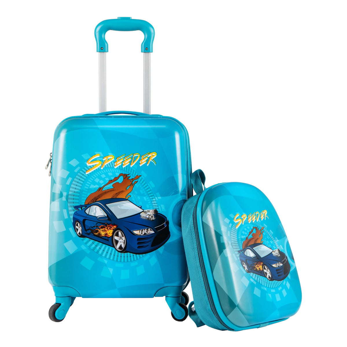 2 PCS Kid Luggage Set With Spinner Wheels for Children Boys Girls-Navy-Kids Suitcases-DECOROLALA