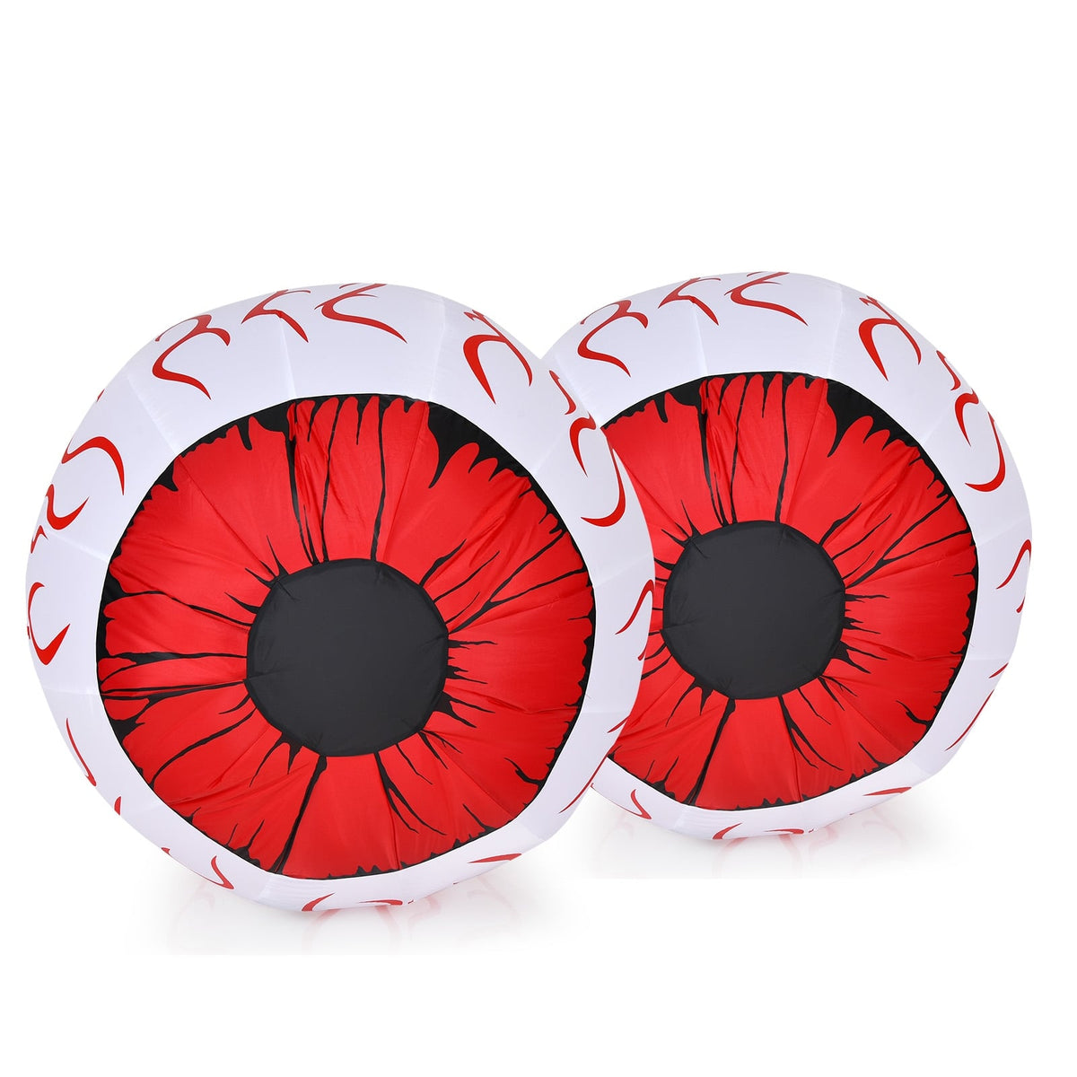 2 Pack 3 Feet Halloween Inflatable Eyeballs with Air Blower-Halloween-DECOROLALA