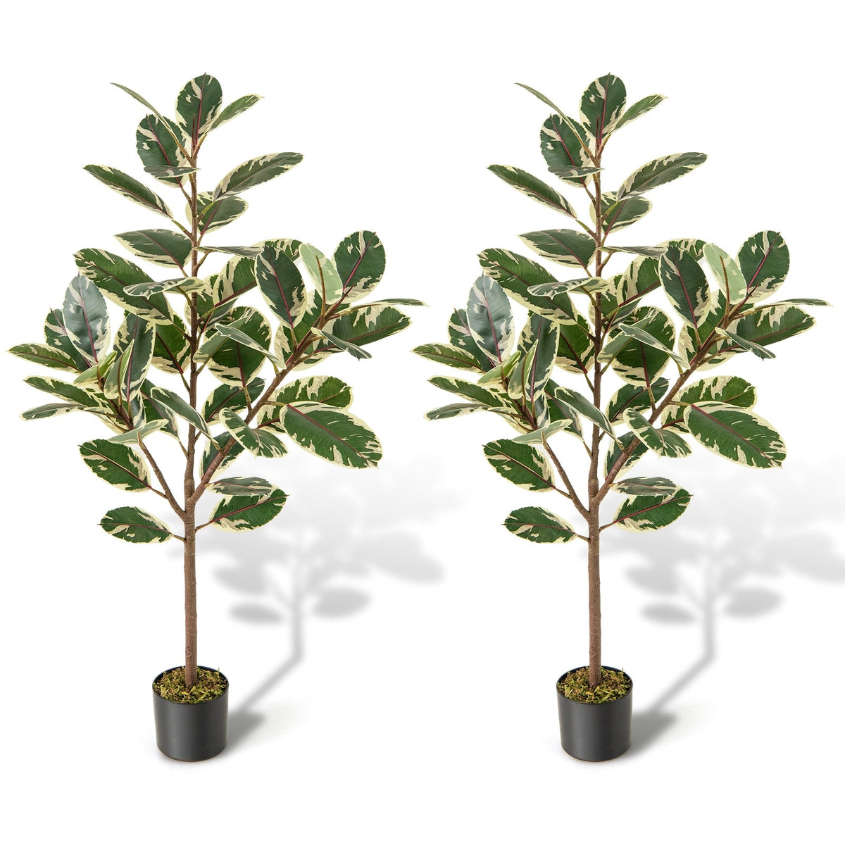 2 Pack 4.3 Feet Tall Artificial Bird of Paradise Plant Fake Banana Leaf-Green-Artificial Plants-DECOROLALA