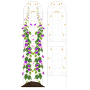2 Pack 86.5 x 20 Inches Metal Garden Trellis for Climbing Plants-White-Plant Supports-DECOROLALA
