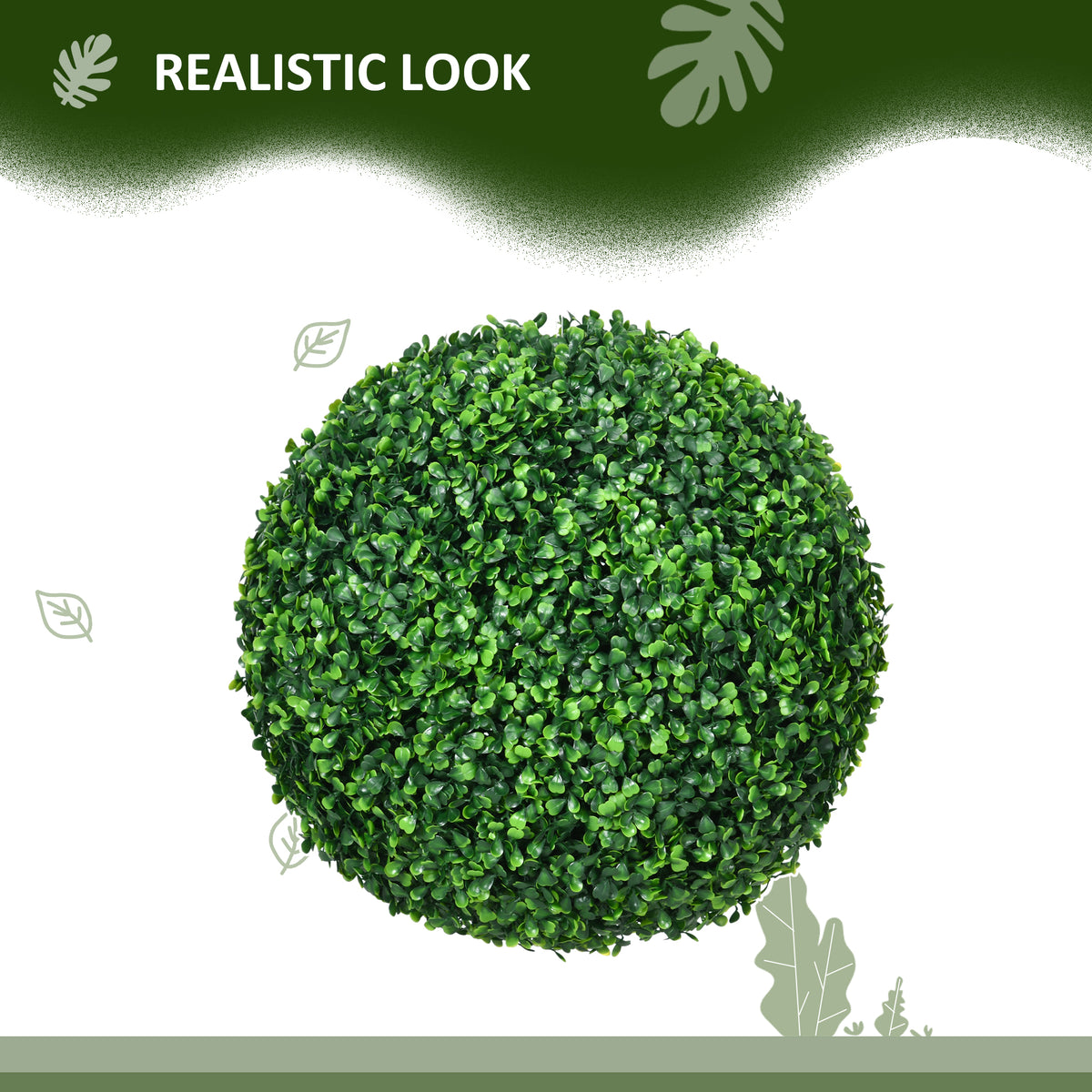 2 Pack Artificial Tree Boxwood Topiary Balls, 15.7 Inch-Artificial Trees-DECOROLALA