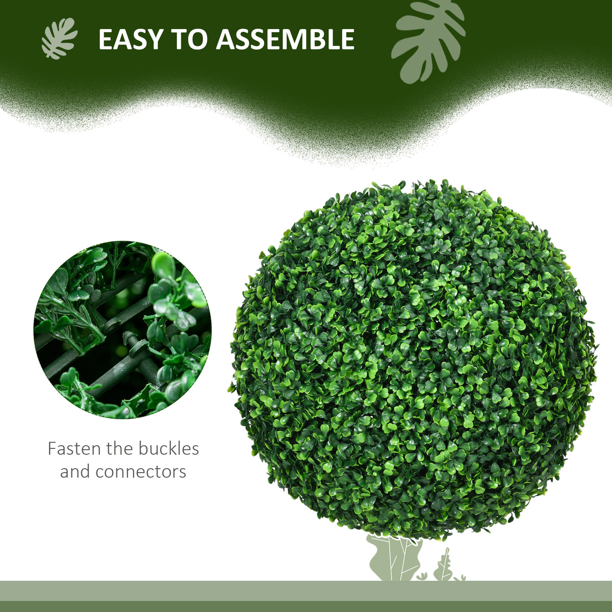 2 Pack Artificial Tree Boxwood Topiary Balls, 15.7 Inch-Artificial Trees-DECOROLALA