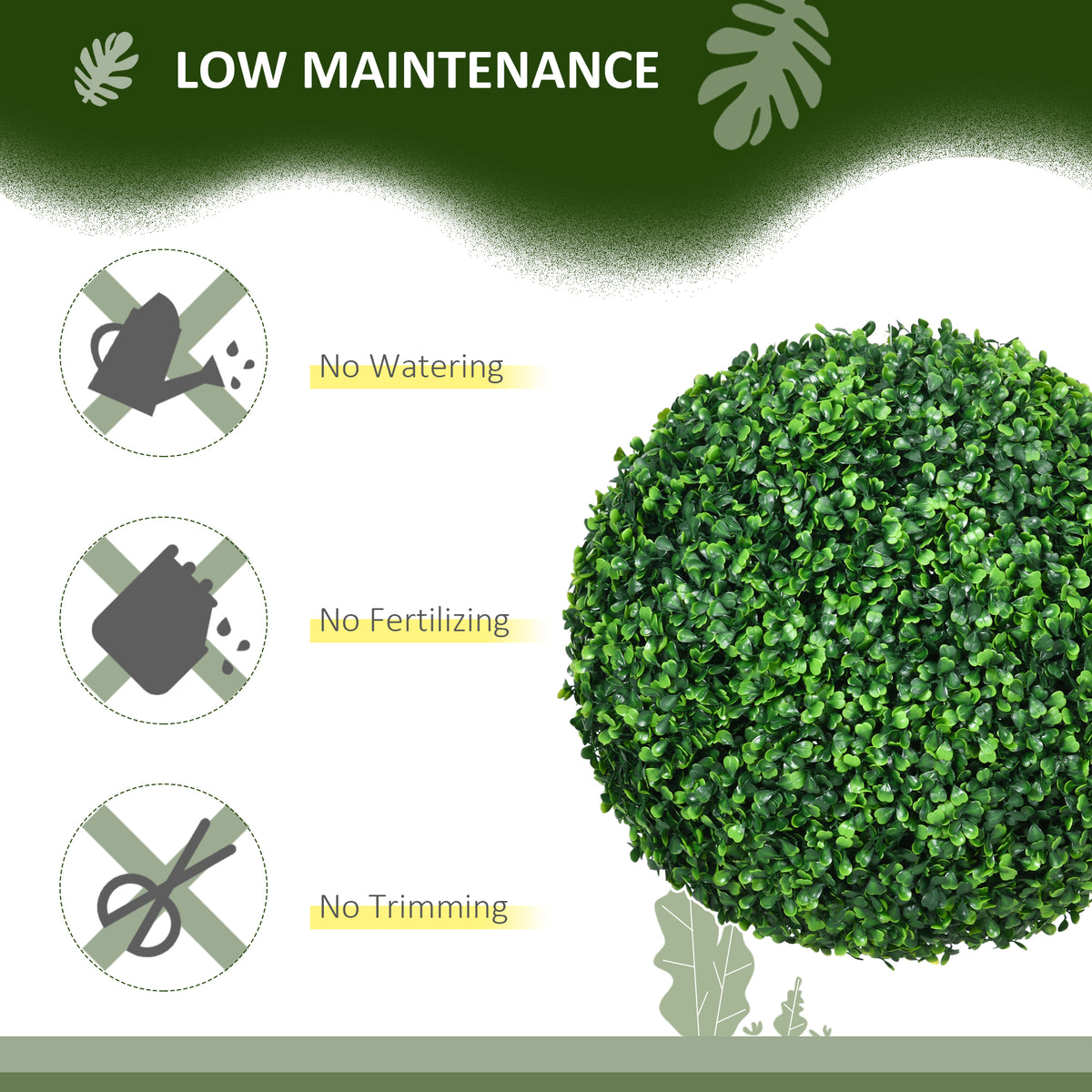 2 Pack Artificial Tree Boxwood Topiary Balls, 15.7 Inch-Artificial Trees-DECOROLALA