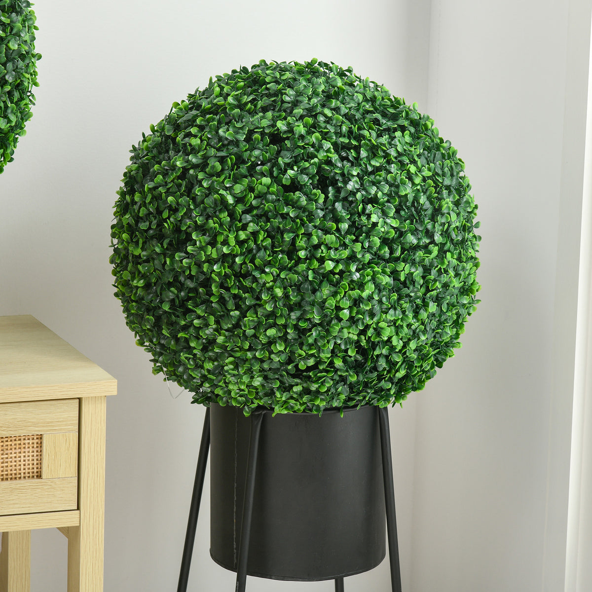 2 Pack Artificial Tree Boxwood Topiary Balls, 15.7 Inch-Artificial Trees-DECOROLALA