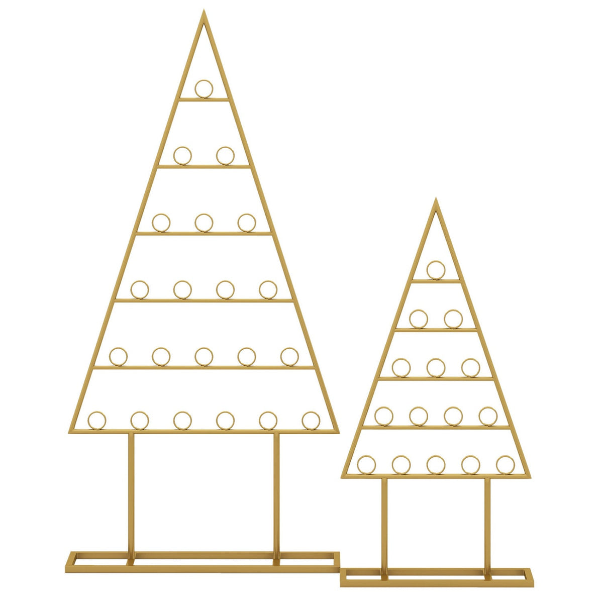 2 Pack Christmas Tree Photo Holder with 36 Round Clips and Metal Hanging Rack-Gloden-Christmas Decorations & Accessories-DECOROLALA