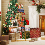 2 Pack Christmas Tree Photo Holder with 36 Round Clips and Metal Hanging Rack-Gloden-Christmas Decorations & Accessories-DECOROLALA