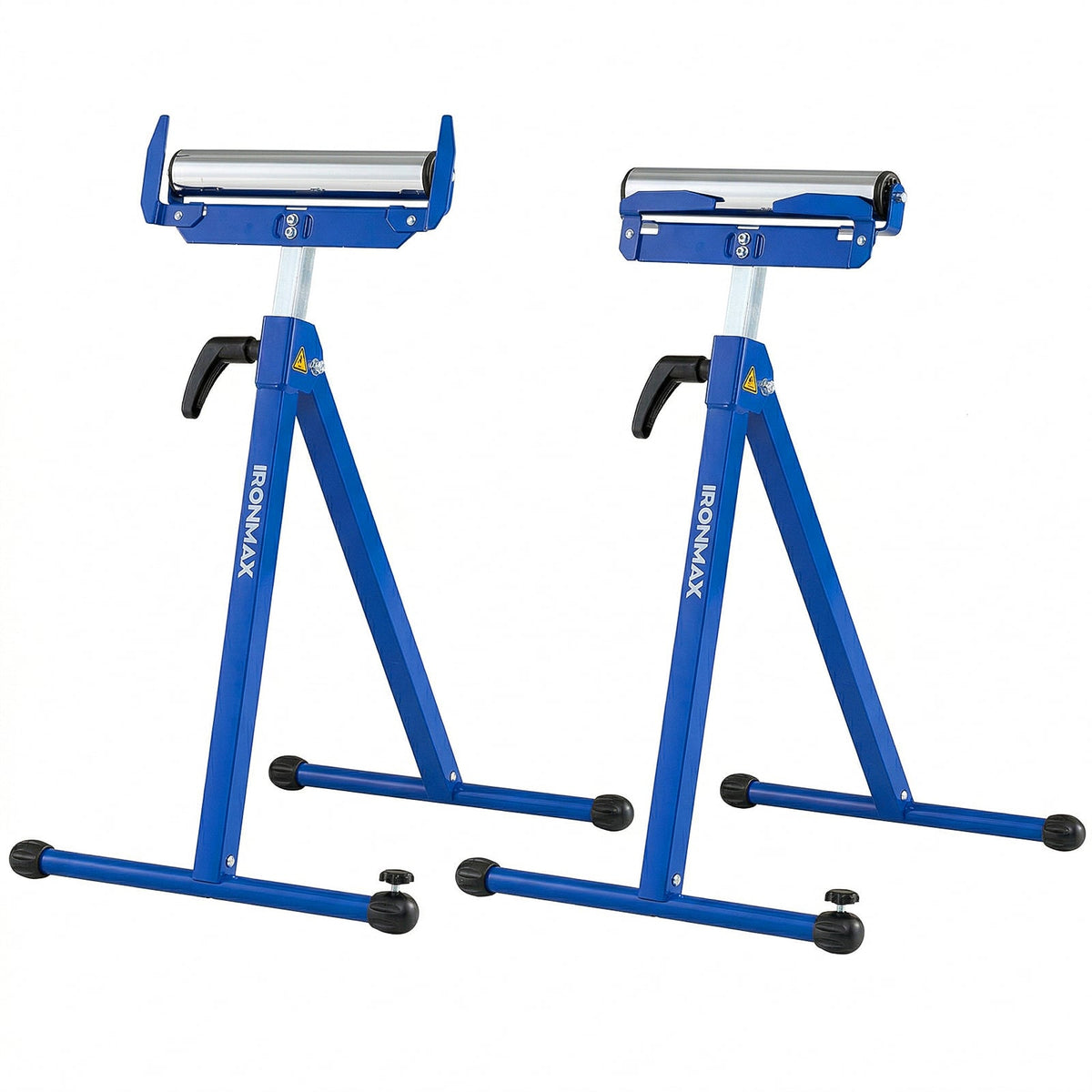 2-Pack Folding Roller Stands Portable Outfeed Supports with Adjustable Height-Blue-Garages-DECOROLALA