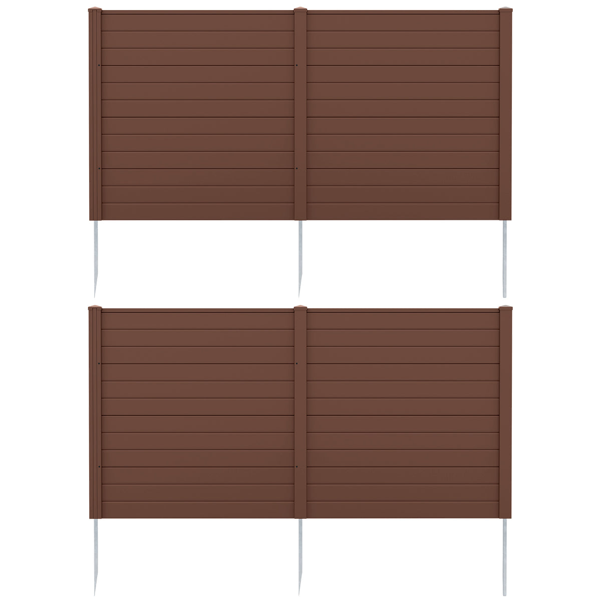 2 Panels 48 x 48 Inch Air Conditioner Trash Can Pool Equipment Enclosure-Brown-Outdoor Privacy Screens-DECOROLALA