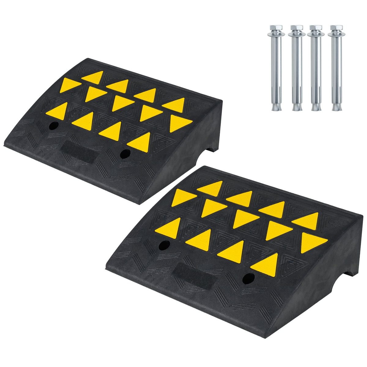 2 Pcs Driveway Threshold Ramps with 5/6 Inch Rise for Medium Trucks-M-Garages-DECOROLALA