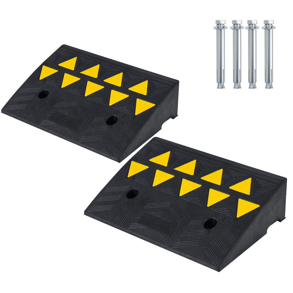 2 Pcs Driveway Threshold Ramps with 5/6 Inch Rise for Medium Trucks-S-Garages-DECOROLALA