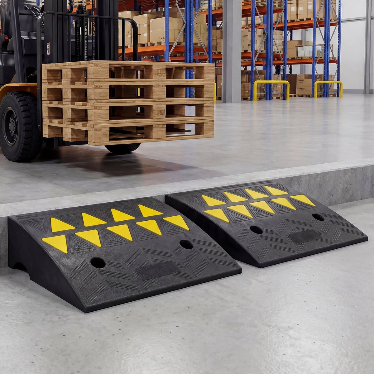 2 Pcs Driveway Threshold Ramps with 5/6 Inch Rise for Medium Trucks-S-Garages-DECOROLALA