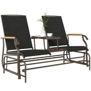 2-Person Glider Bench - Black Mesh-DECOROLALA
