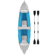 2-Person Inflatable Kayak, Foldable Inflatable Fishing Boat Canoe Set With Air Pump, Aluminum Oars, Blue-Patio & Garden > Outdoor Recreation > Water Sports & Boating Supplies-DECOROLALA