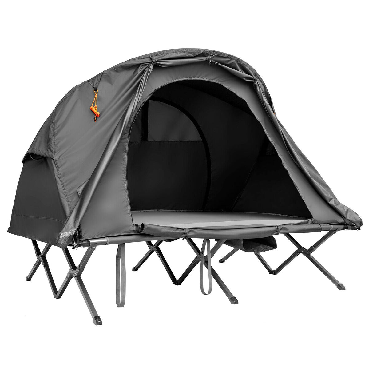 2-Person Outdoor Camping Tent with External Cover-Gray-Tents-DECOROLALA