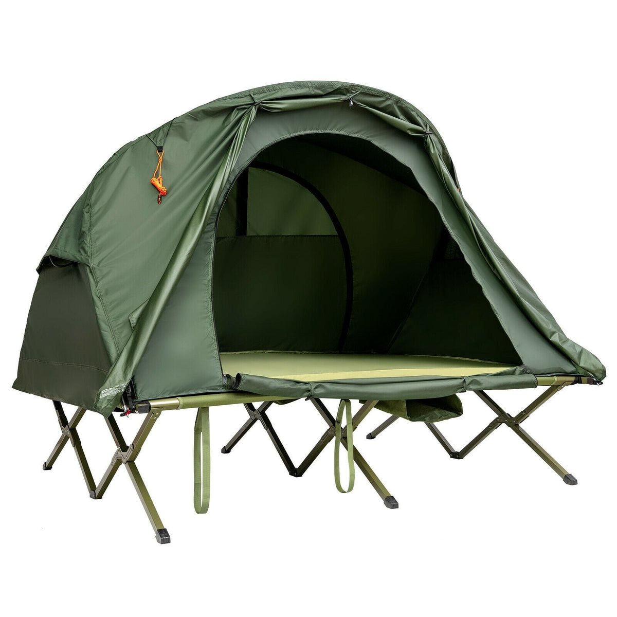2-Person Outdoor Camping Tent with External Cover-Green-Tents-DECOROLALA
