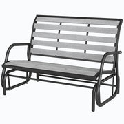 2-Person Outdoor Glider Bench Grey-DECOROLALA