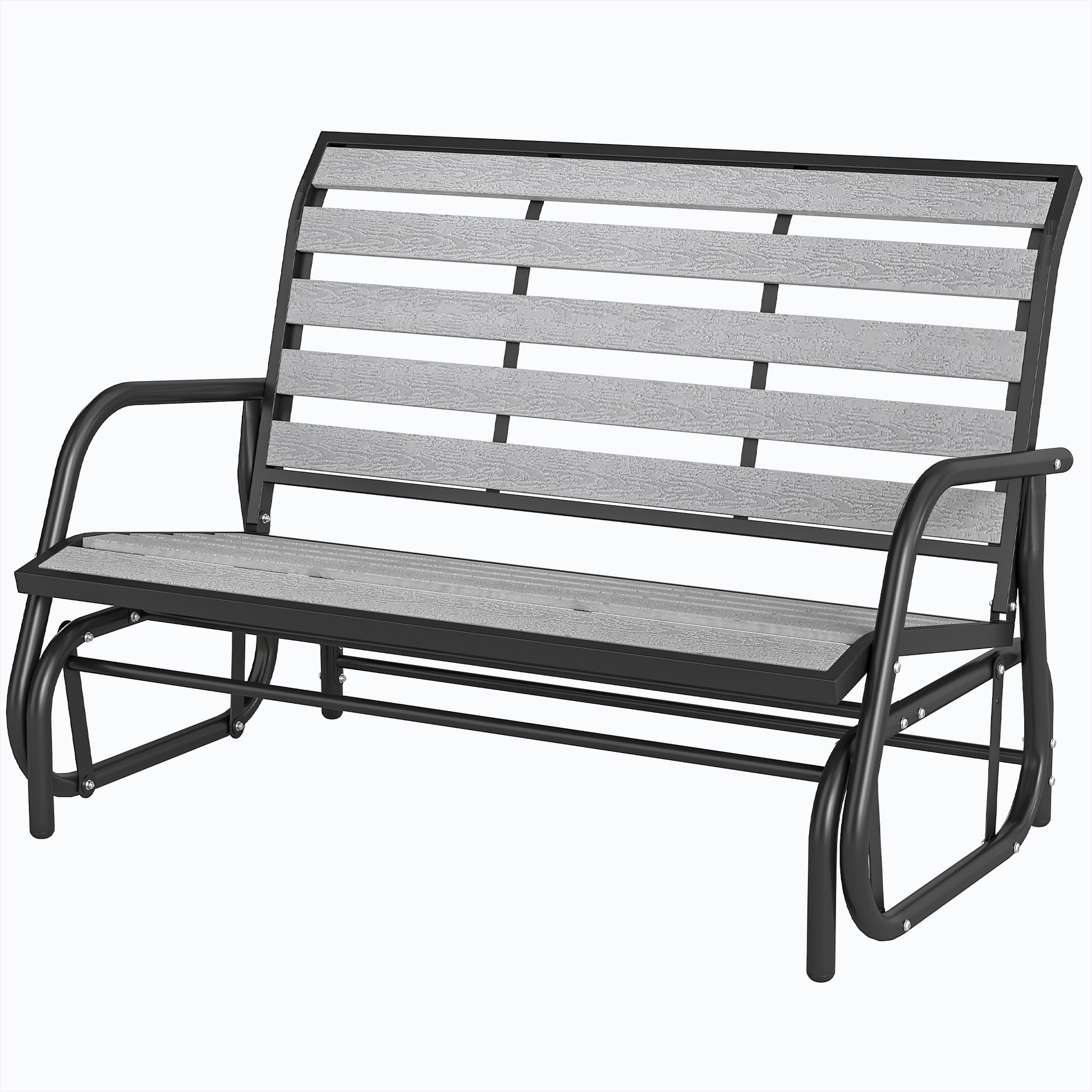 2-Person Outdoor Glider Bench Grey-DECOROLALA