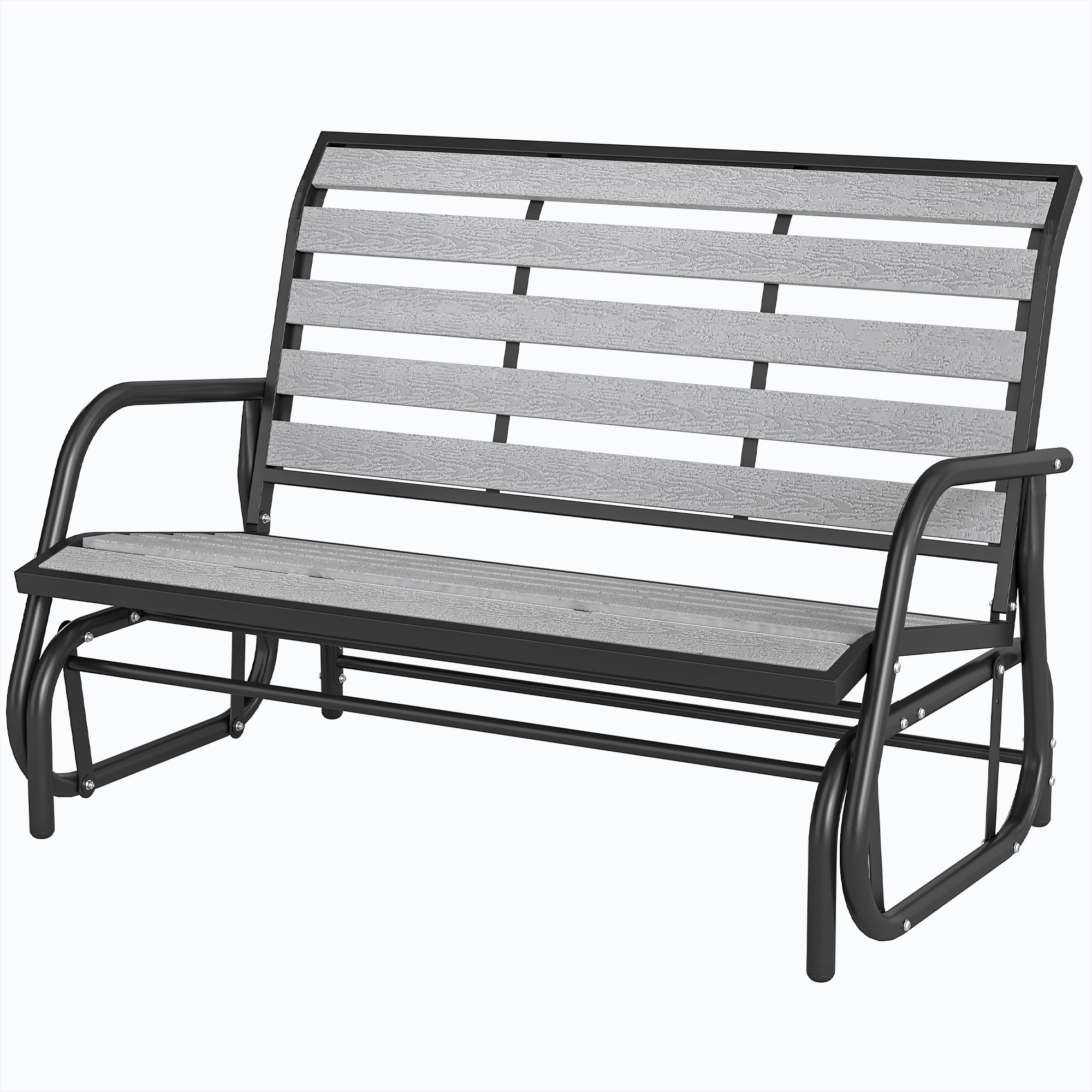 2-Person Outdoor Glider Bench Grey-DECOROLALA
