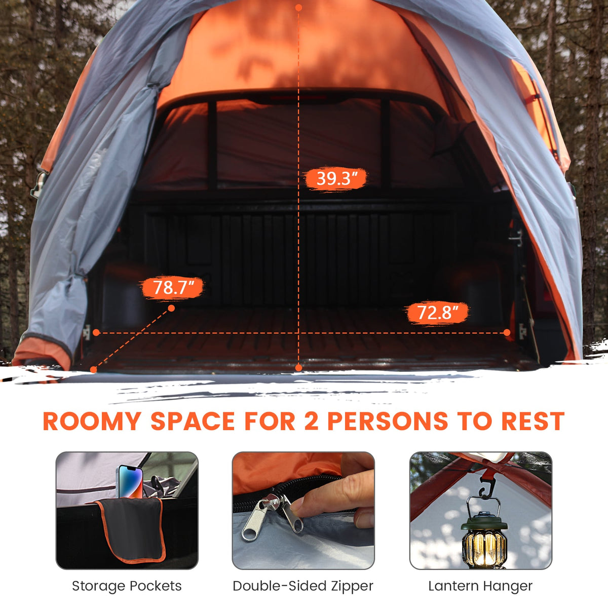 2 Person Portable Pickup Tent with Carry Bag-L-Tents-DECOROLALA