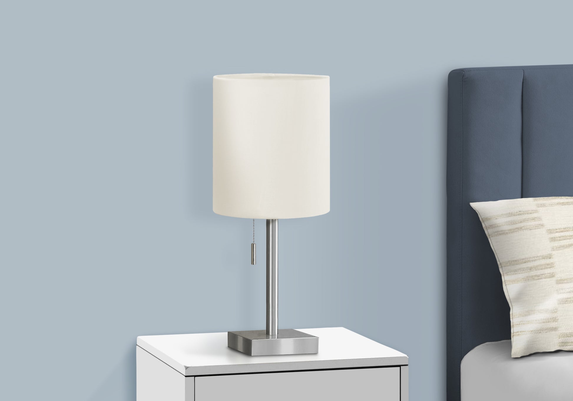 2-Piece 17"H Table Lamp with USB Port, Nickel/Ivory-Lighting-DECOROLALA