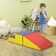 2-Piece Climb and Crawl Activity Soft Play Set, Secure Foam Blocks Playset for Toddler Preschooler Babies Indoor, Activity Structure Play Equipment, Multi-colour-Toys & Games > Baby & Toddler Toys > Kids Gym & Playmats-DECOROLALA