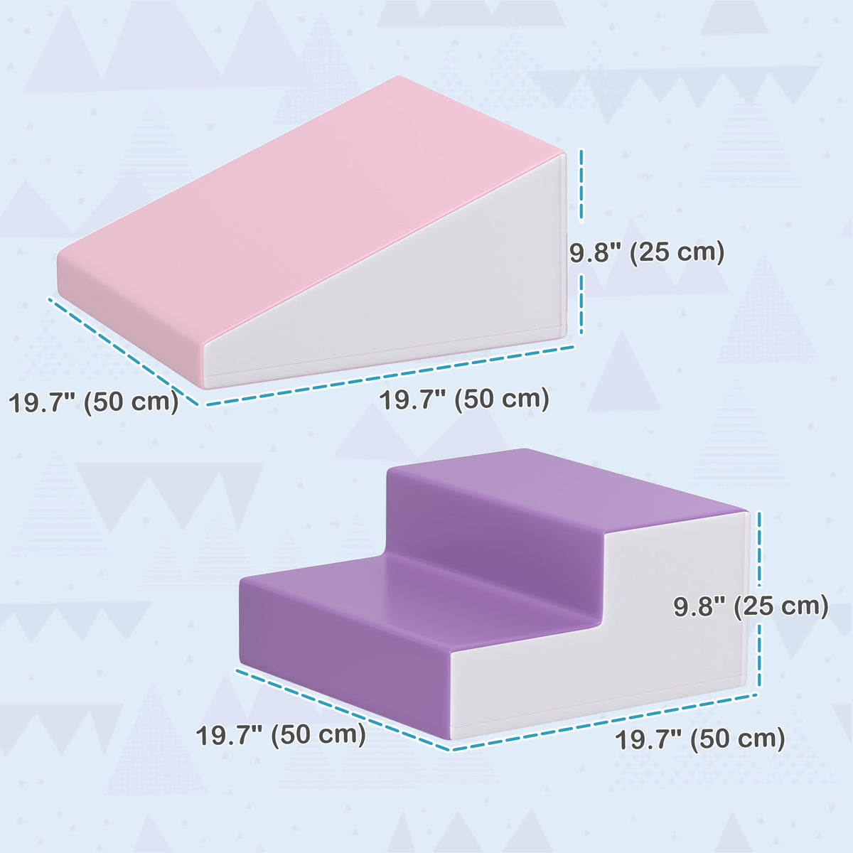 2-Piece Climb and Crawl Activity Soft Play Set, for Toddler Preschooler Babies Indoor, Purple-Toys & Games > Baby & Toddler Toys > Kids Gym & Playmats-DECOROLALA